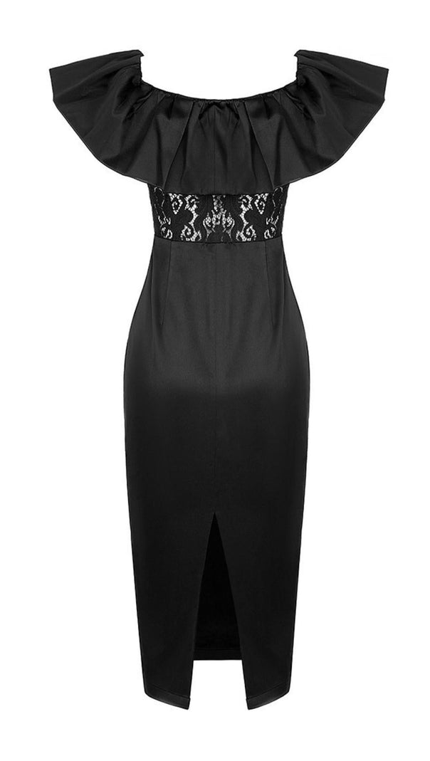 AIIZIE OFF SHOULDER LACE MIDI DRESS - product image