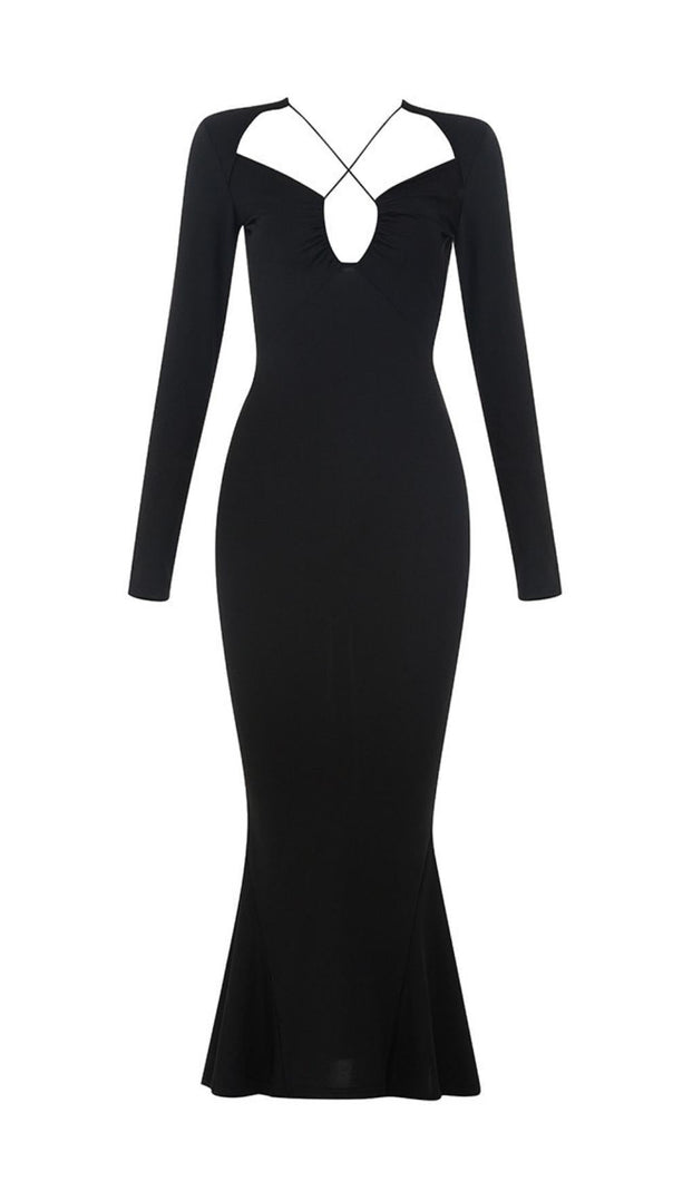 AIIZIE BACKLESS MIDI DRESS IN BLACK - product image