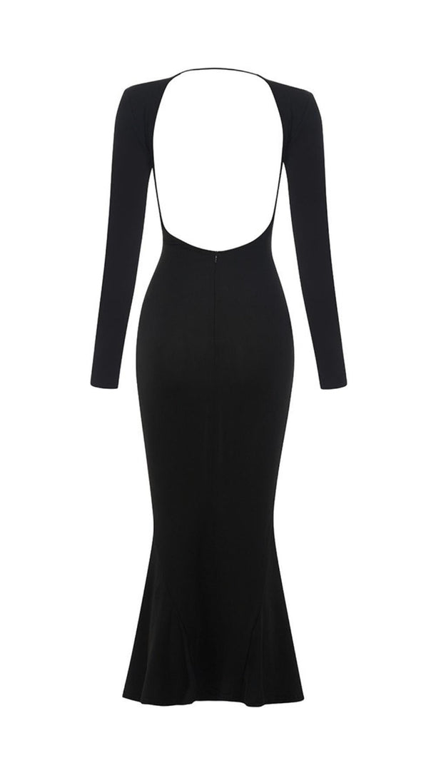 AIIZIE BACKLESS MIDI DRESS IN BLACK - product image