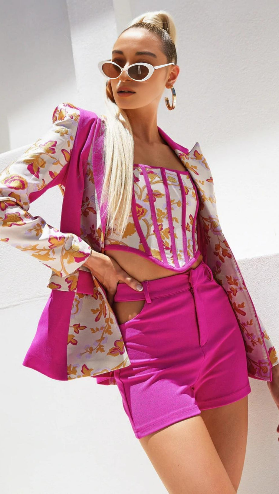 JACQUARD SUIT IN PINK