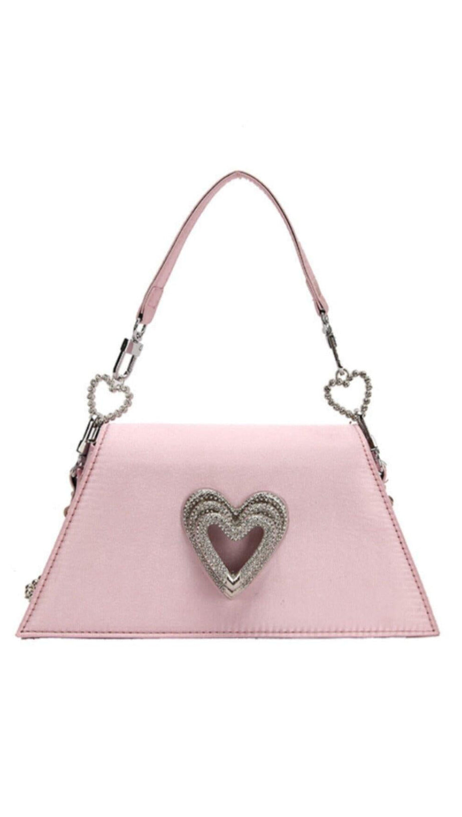 CRYSTAL HEART PINK KELLY BAG