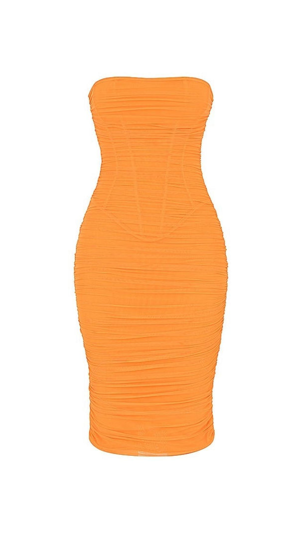 AIIZIE STRAPLESS CORSET MIDI DRESS - product image