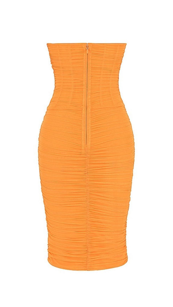 AIIZIE STRAPLESS CORSET MIDI DRESS - product image