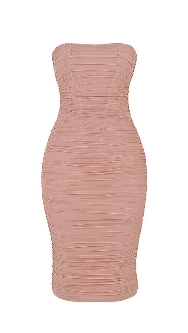 AIIZIE STRAPLESS CORSET MIDI DRESS - product image