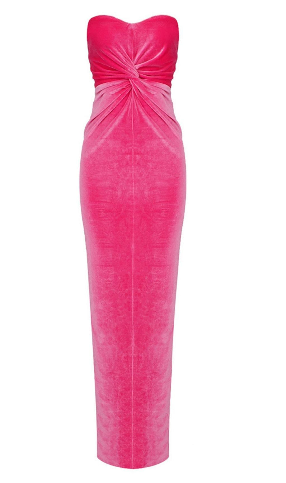 ABITI LUNGHI SENZA SPALLINE IN ROSA