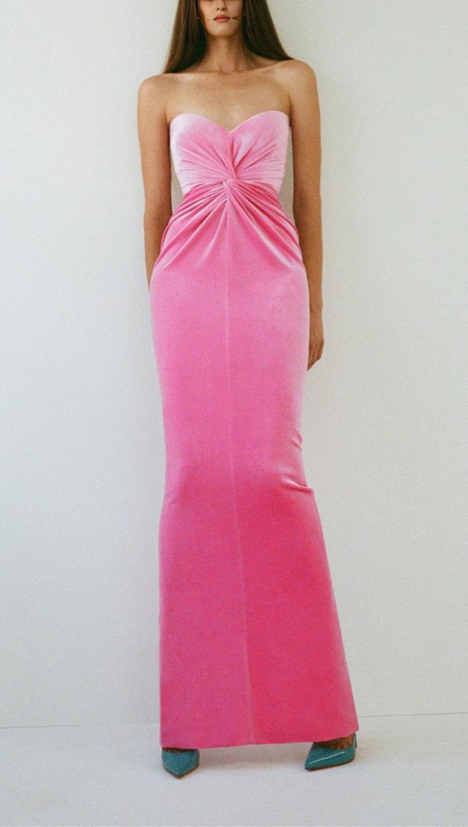 STRAPLESS MAXI DRESSES IN PINK