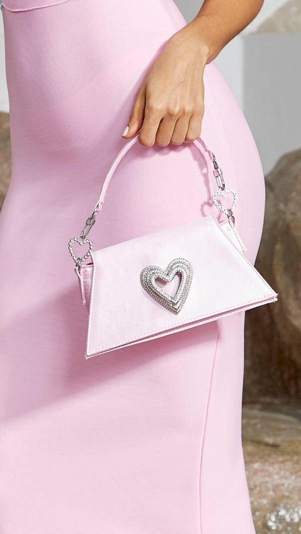 AIIZIE CRYSTAL HEART PINK KELLY BAG - product image