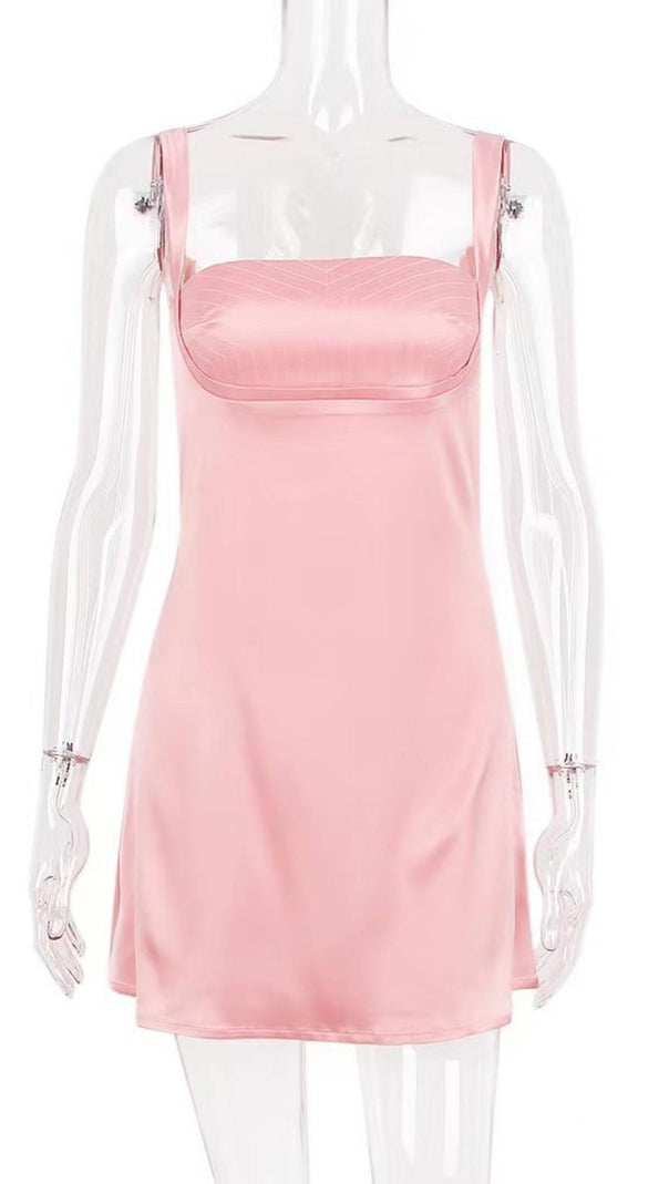 AIIZIE SATIN MINI DRESS IN PINK - product image