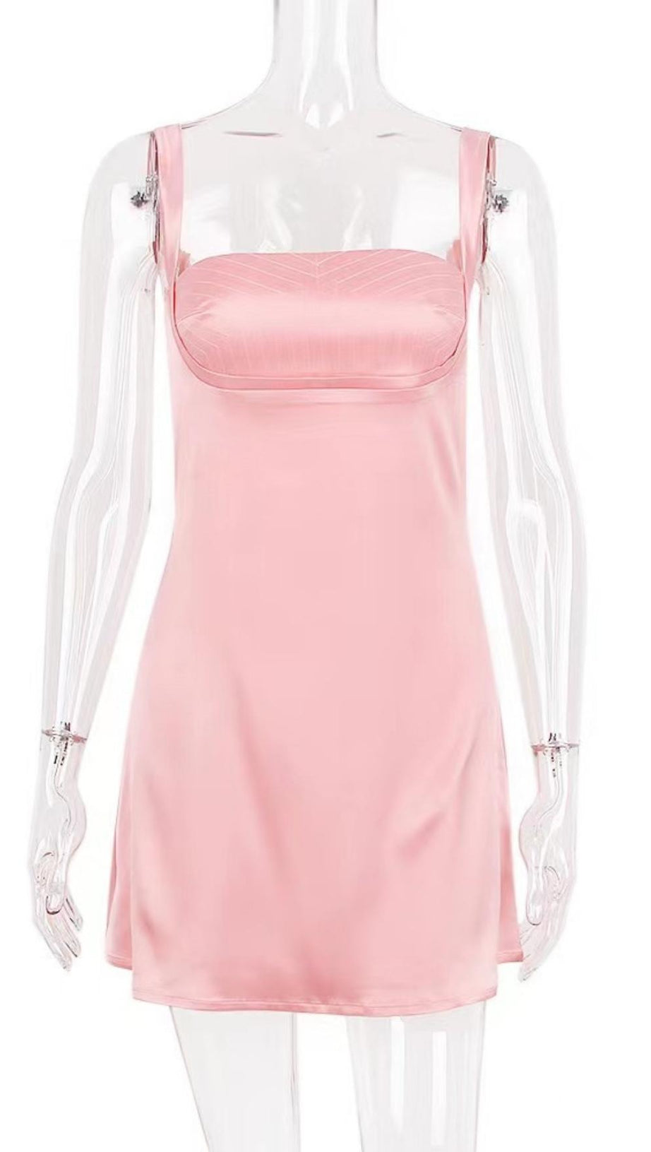 SATIN MINI DRESS IN PINK