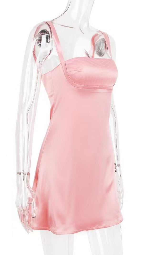 MINI ABITO IN RASO ROSA