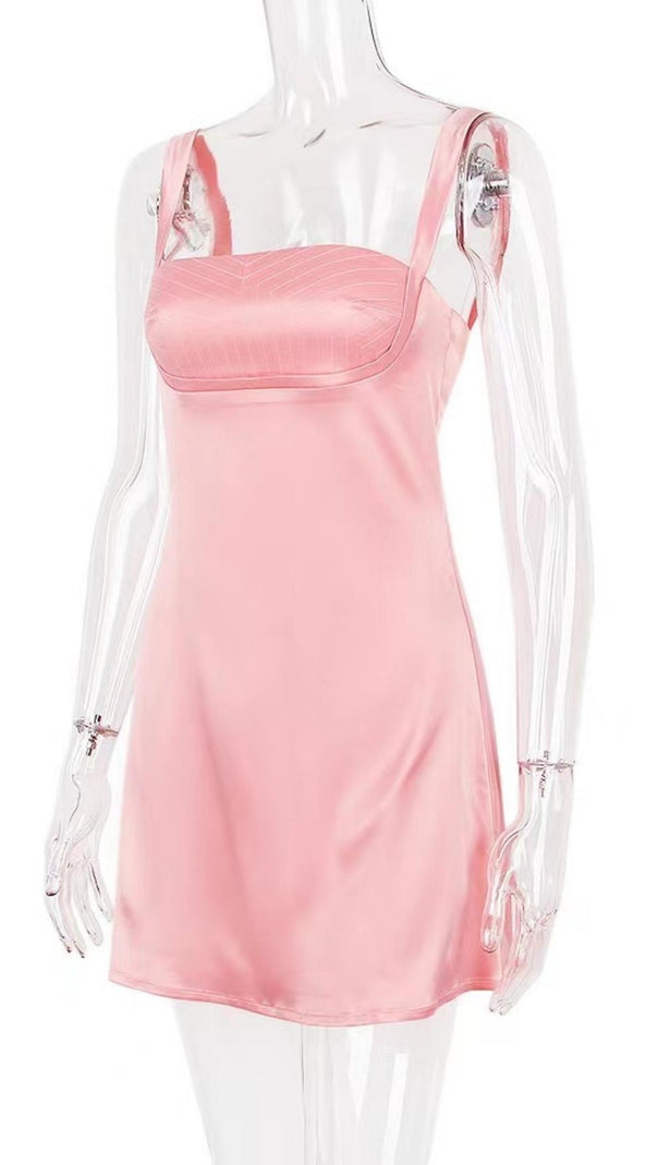 MINI ABITO IN RASO ROSA