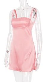 SATIN MINI DRESS IN PINK