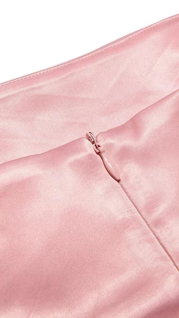 MINI ABITO IN RASO ROSA