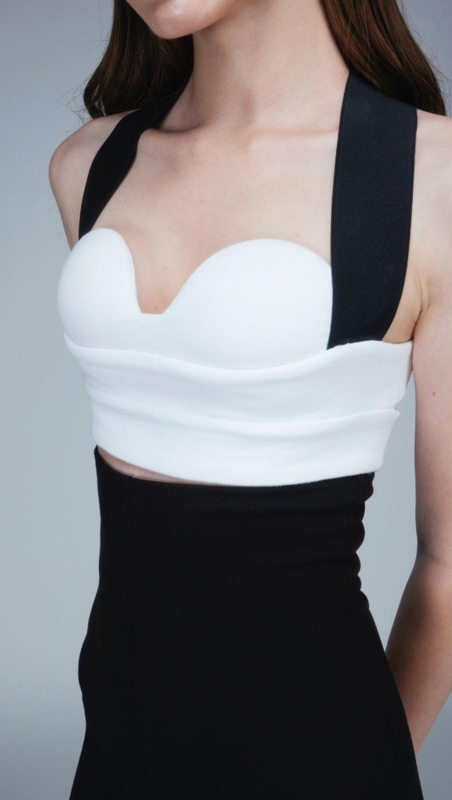 LACEUP TWO PIECE SUIT IN WHITE & BLACK