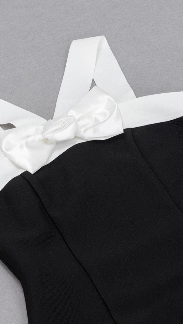 ABITO DA SERA MIDI SENZA MANICHE IN BIANCO E NERO