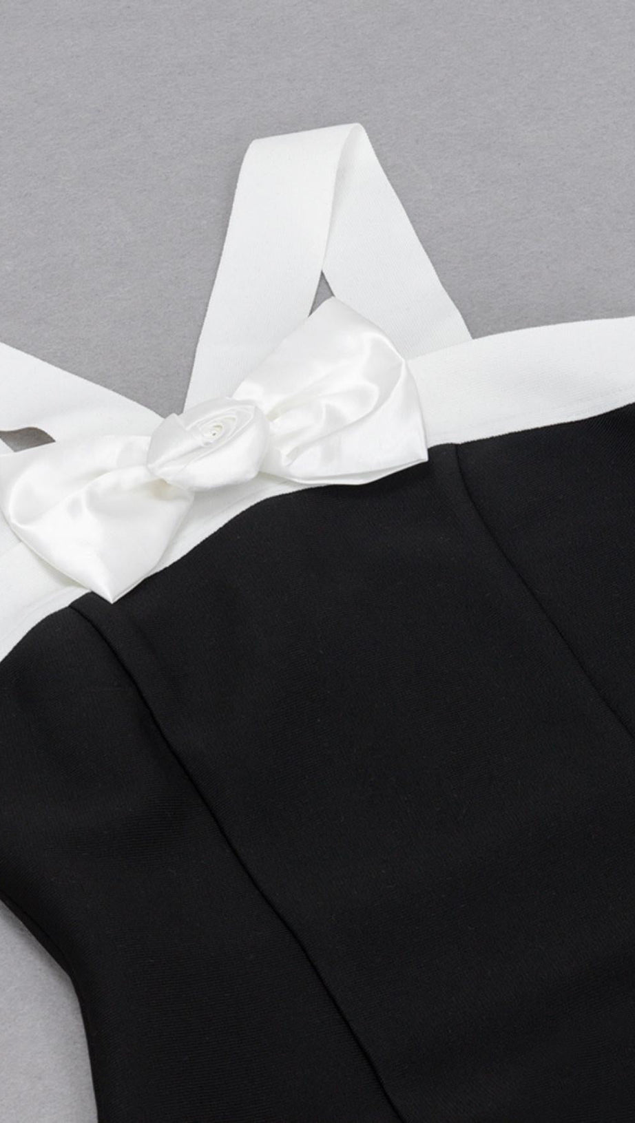 SLEEVELESS EVENING MIDI DRESS IN BLACK & WHITE