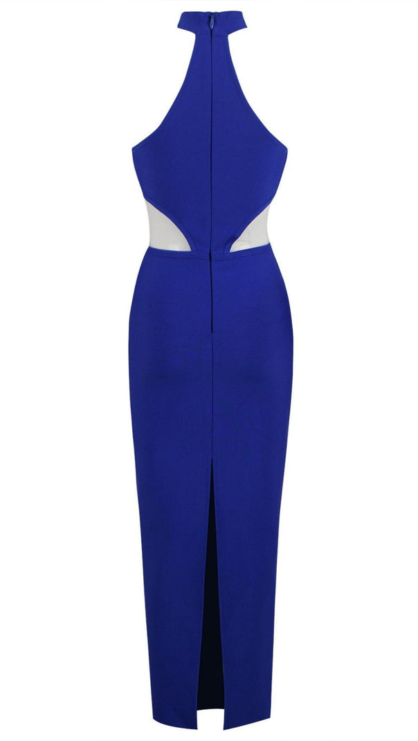 AIIZIE CUTOUT HALTER DRESS IN BLUE - product image