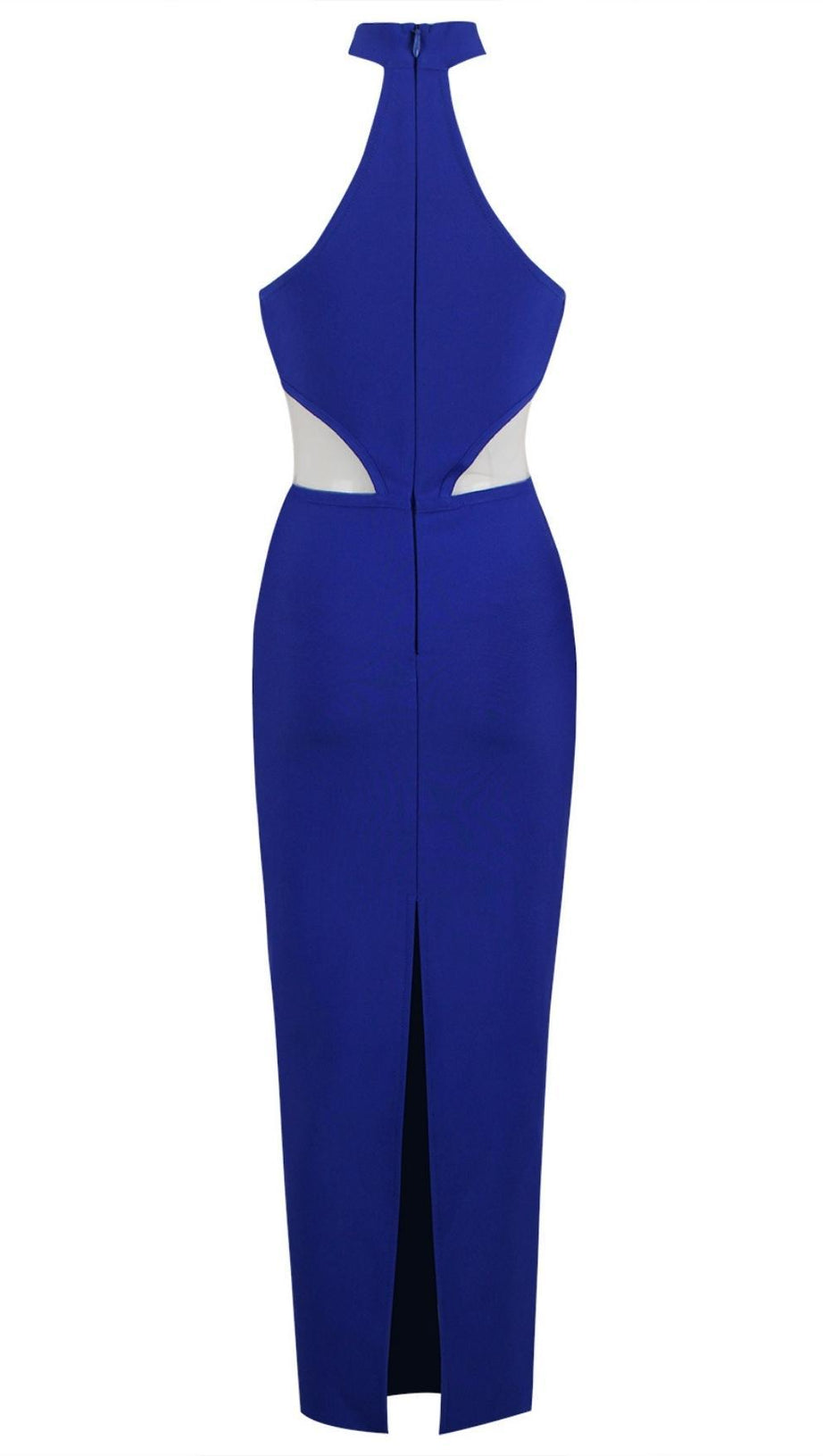 CUTOUT HALTER DRESS IN BLUE