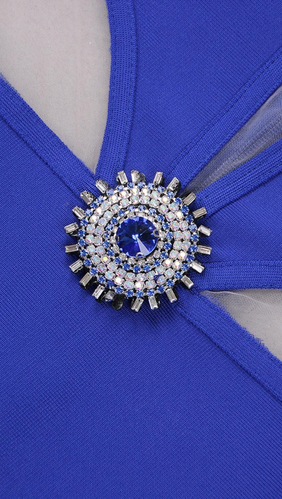 CUTOUT HALTER DRESS IN BLUE