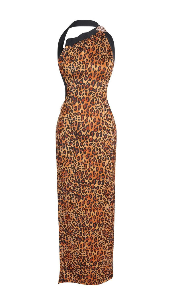 AIIZIE LEOPARD HIGH SPLIT MAXI DRESS - product image