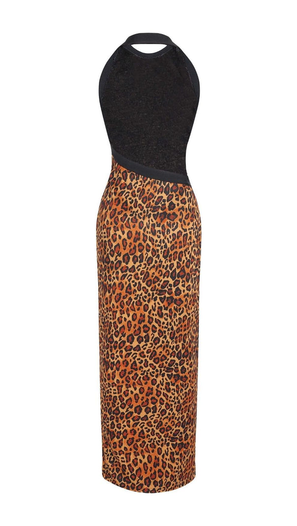 AIIZIE LEOPARD HIGH SPLIT MAXI DRESS - product image