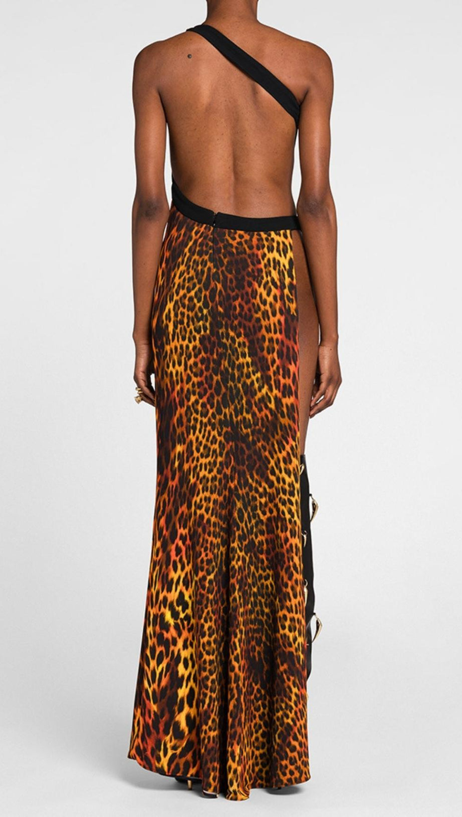 LEOPARD HIGH SPLIT MAXI DRESS