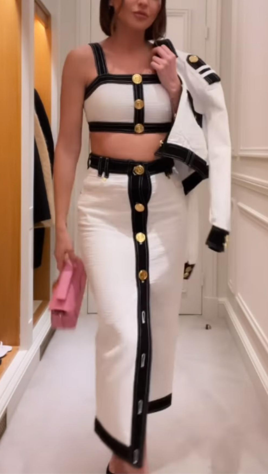 BANDAGE MAXI DRESS TWO PIECE SET