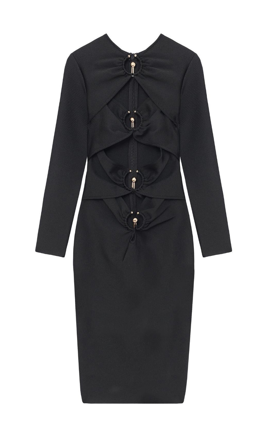 BANDAGE-MIDIKLEID IN SCHWARZ