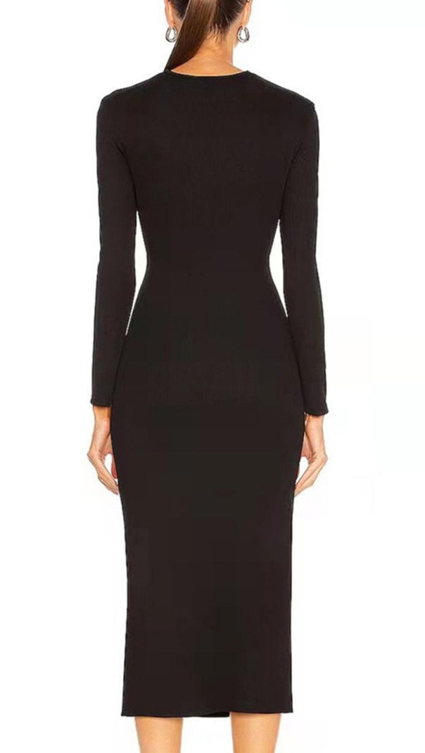 AIIZIE BANDAGE MIDI DRESS IN BLACK - product image