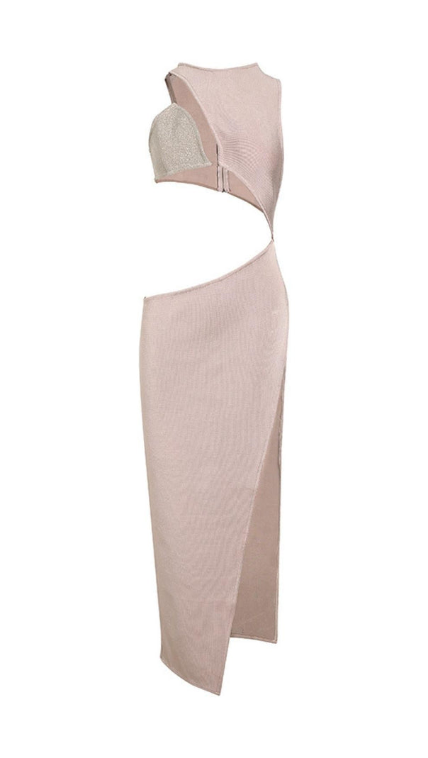 AIIZIE SPLIT MAXI DRESS IN BLACK OR BEIGE - product image