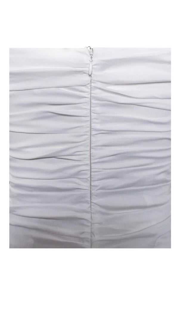 AIIZIE BUBBLE SLEEVE MINI DRESS IN WHITE - product image