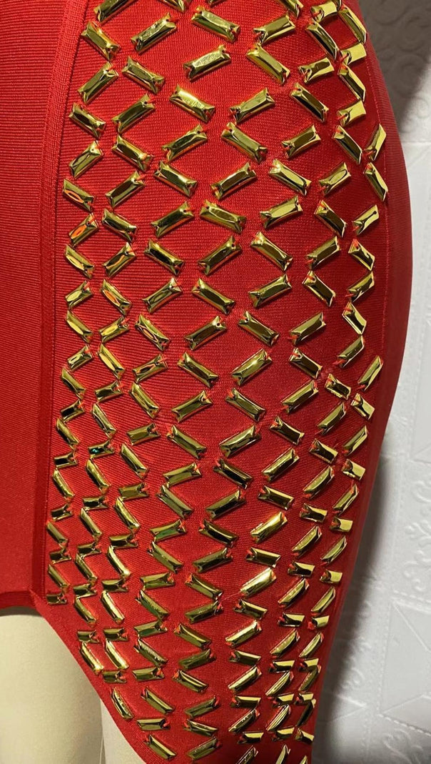 ONE-SHOULDER-MAXIKLEID IN ROT