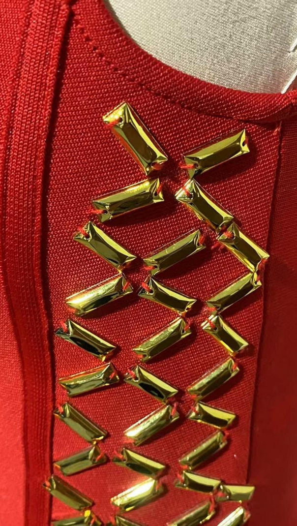 ONE-SHOULDER-MAXIKLEID IN ROT