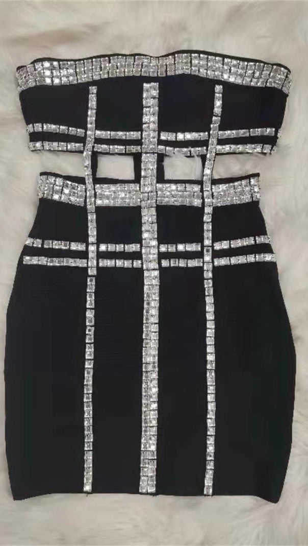AIIZIE STRAPLESS MINI DRESS IN BLACK - product image