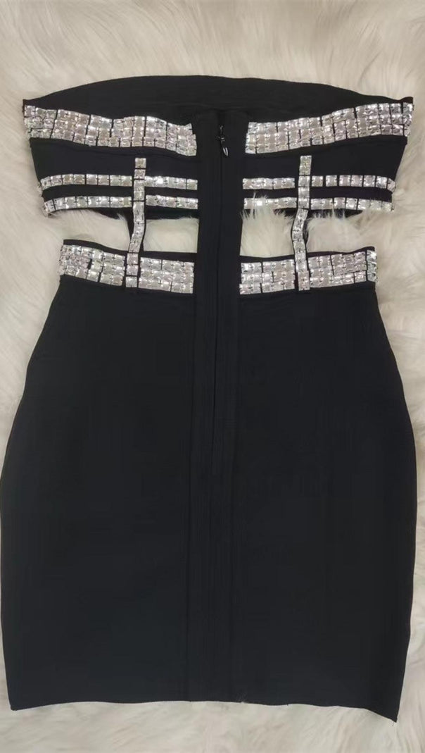 AIIZIE STRAPLESS MINI DRESS IN BLACK - product image