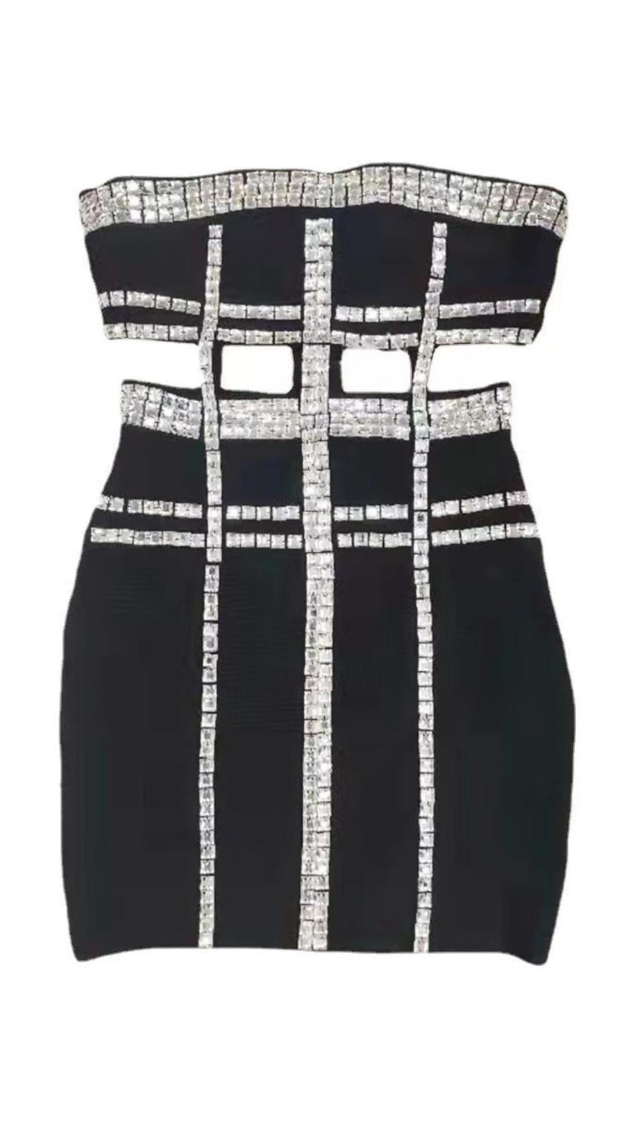 STRAPLESS MINI  DRESS IN BLACK