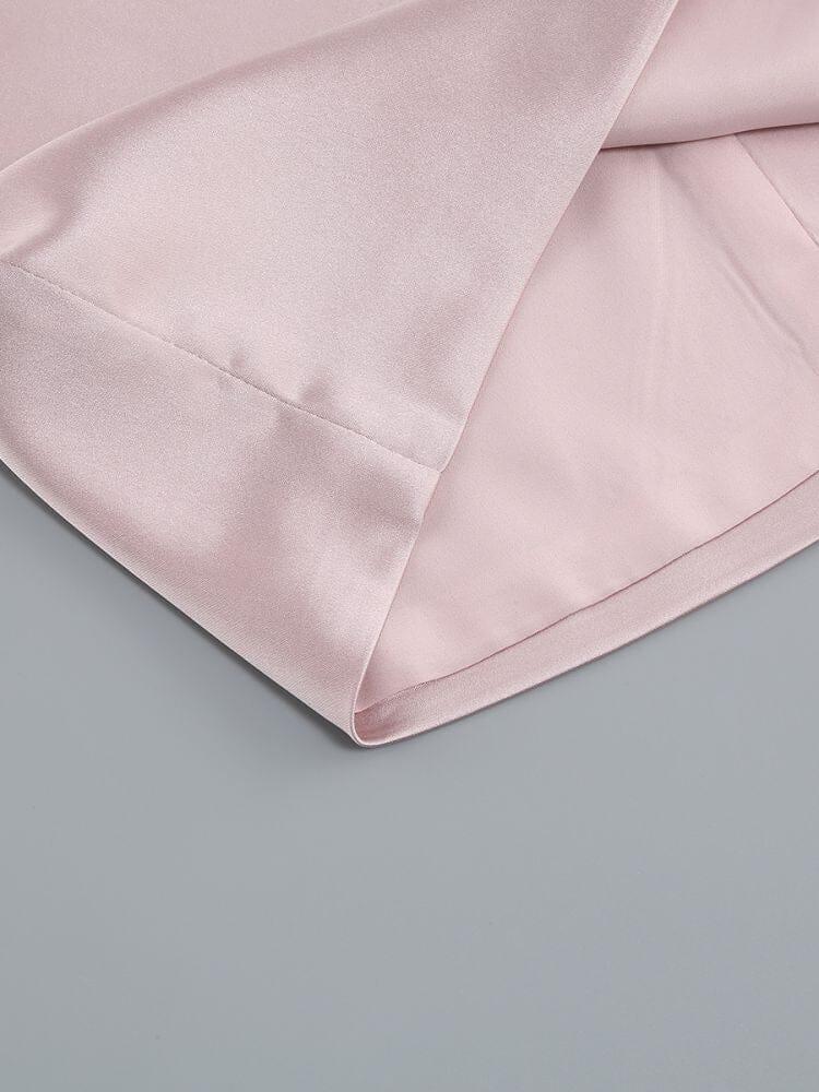 AIIZIE CROSS OVER CUT OUT SATIN MINI DRESS IN PINK - product image