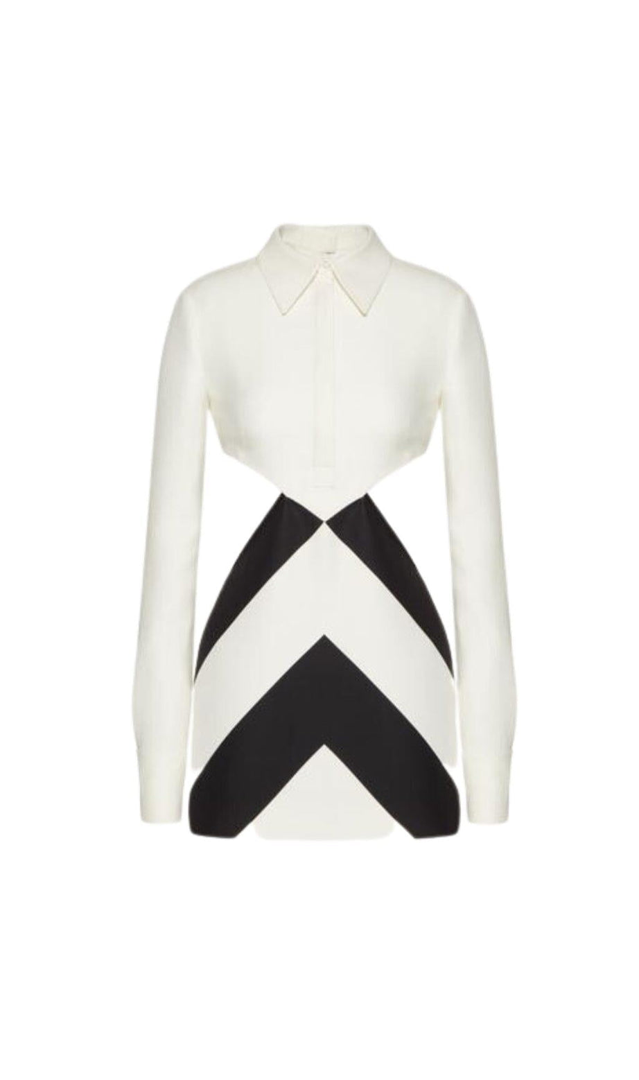 CREW NECK SHORT STRIPES  WOOL SILK LONG SLEEVES MINI DRESS