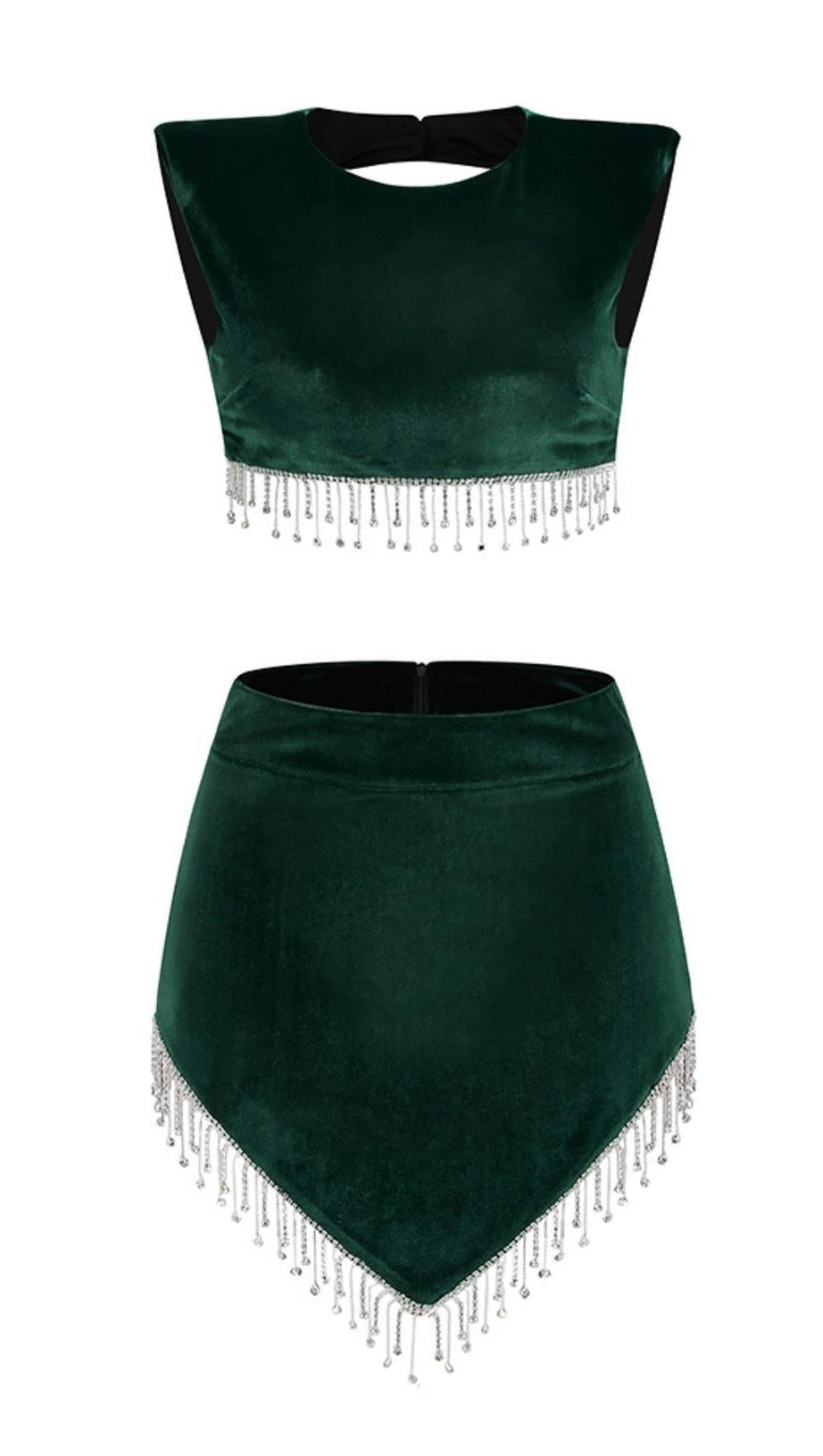 ZWEITEILIGES MINIKLEID IN GRÜN