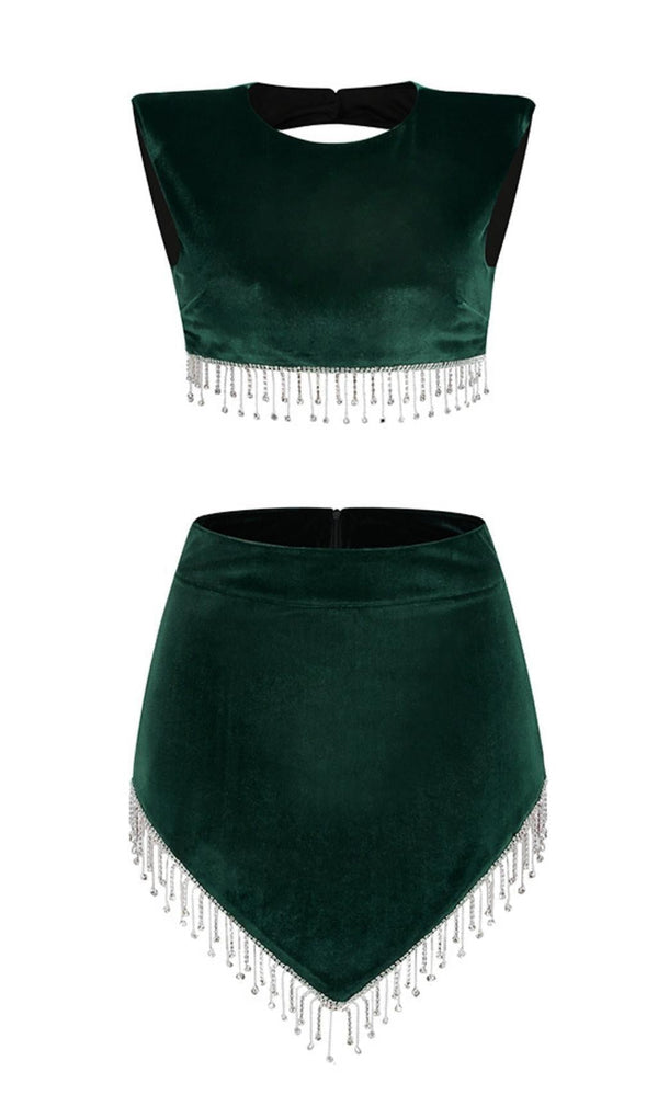 TWO-PIECE MINI DRESS IN GREEN