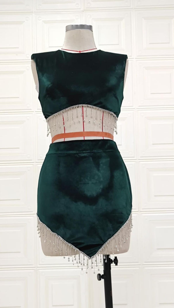 AIIZIE TWO-PIECE MINI DRESS IN GREEN - product image
