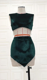 TWO-PIECE MINI DRESS IN GREEN