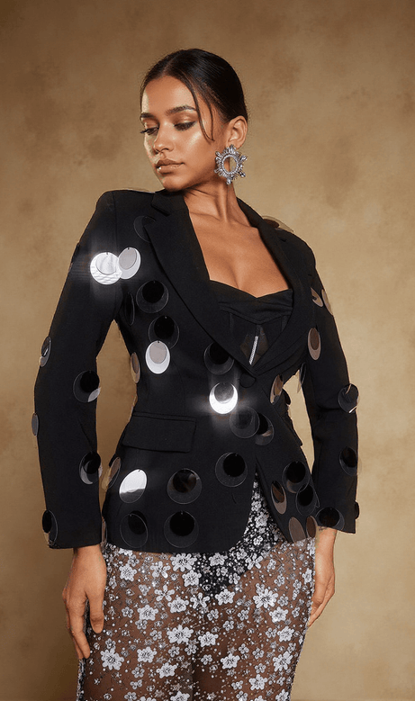 Romee Long Sleeve Sequin Blazer