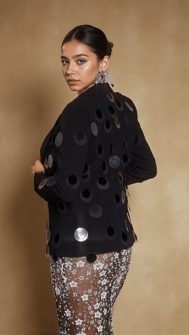 AIIZIE ROMEE LONG SLEEVE SEQUIN BLAZER - product image
