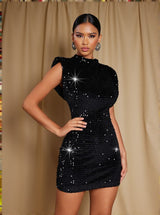 Matisse Shoulder Pad Sequin Mini Dress