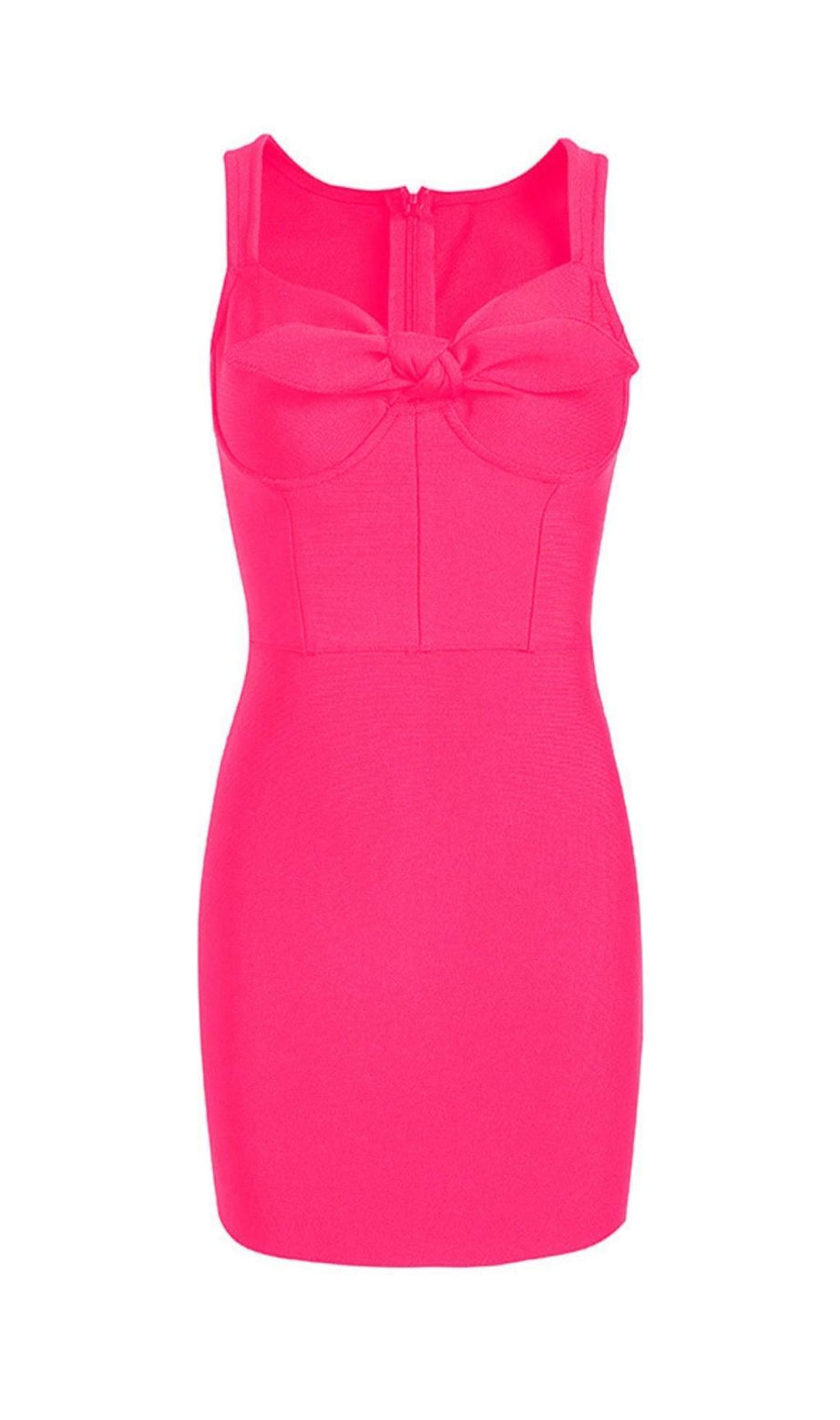 ABITO MIDI CON CATENA ROSA