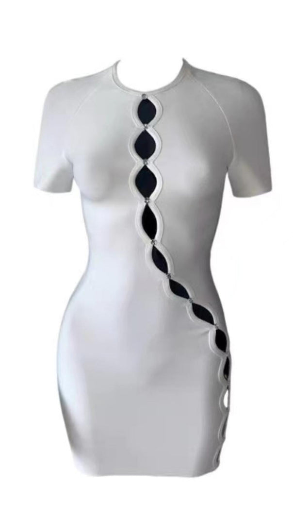 AIIZIE SHORT SLEEVE MINI DRESS IN WHITE - product image