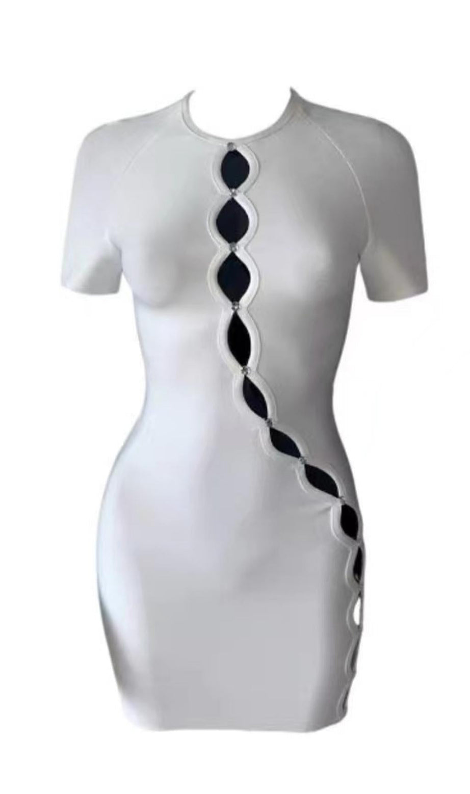 KURZÄRMELIGES MINIKLEID IN WEISS
