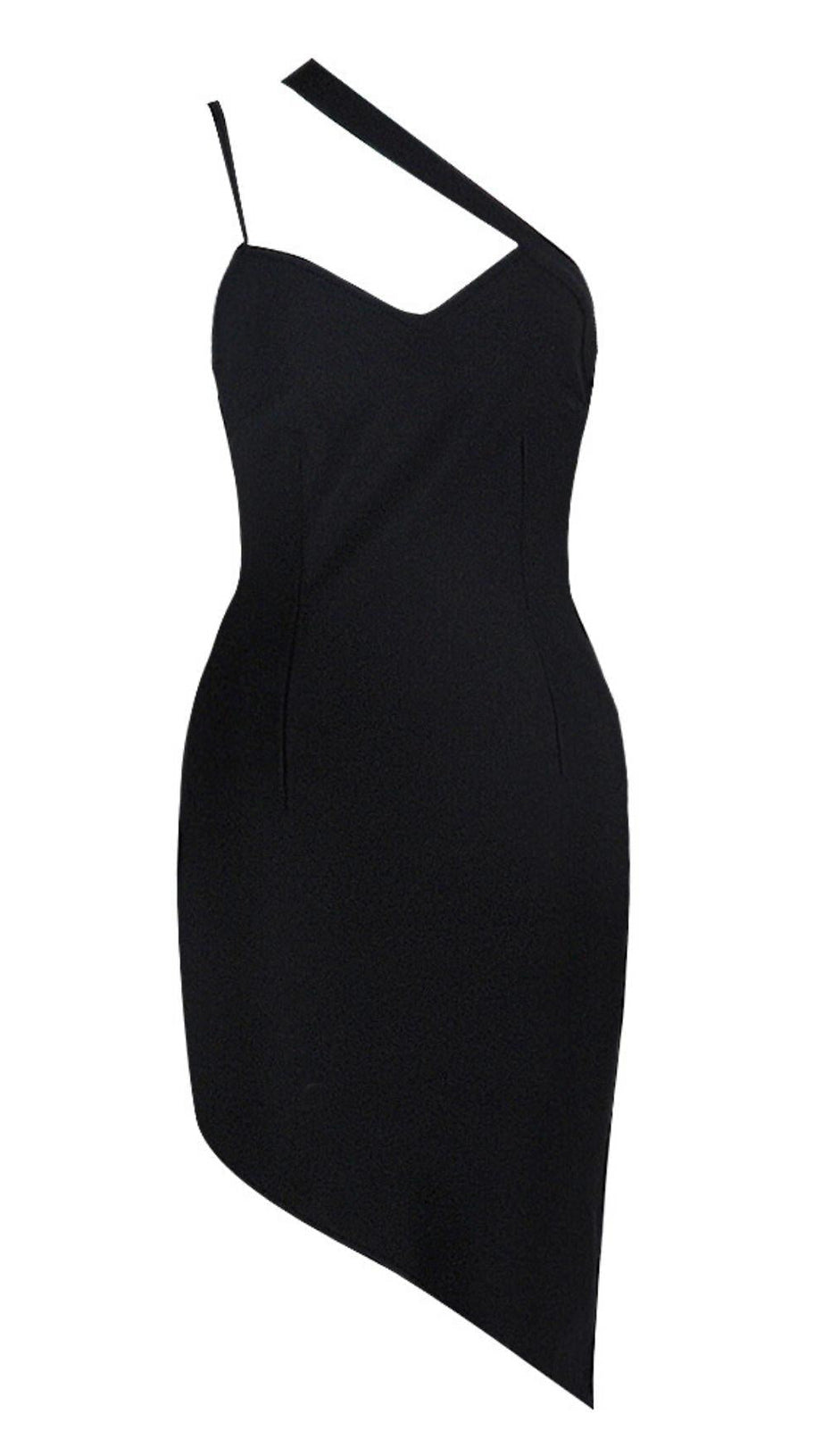 MINIKLEID MIT SCHULTERTRÄGERN IN SCHWARZ