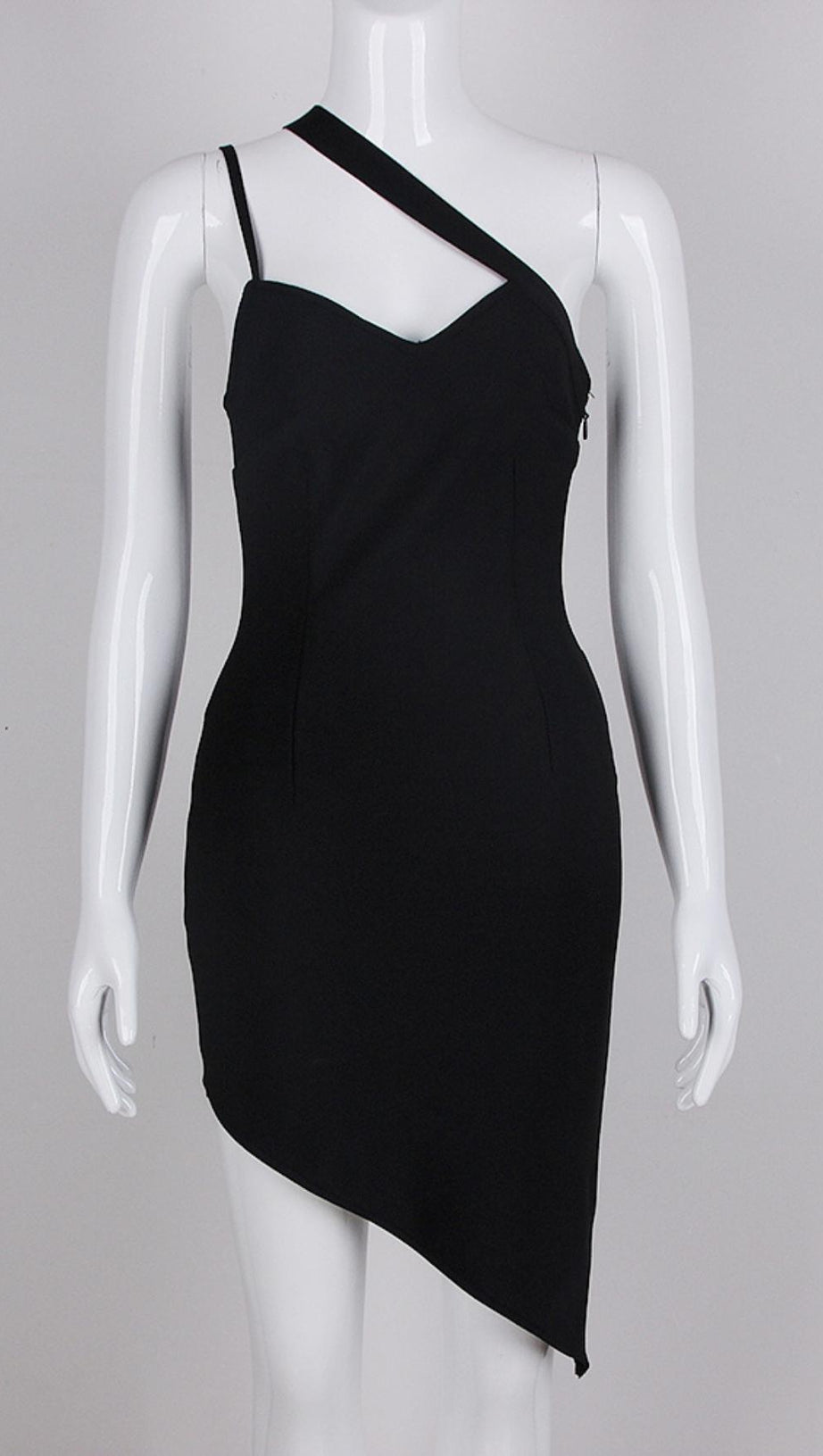 SHOULDER STRAPS MINI DRESS IN BLACK